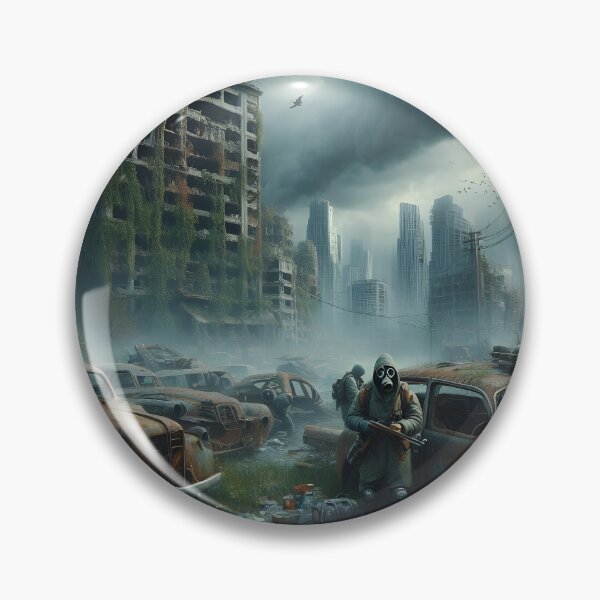 Item preview, Scavengers with guns exploring apocalypse city designed and sold by cyberheadscifi.