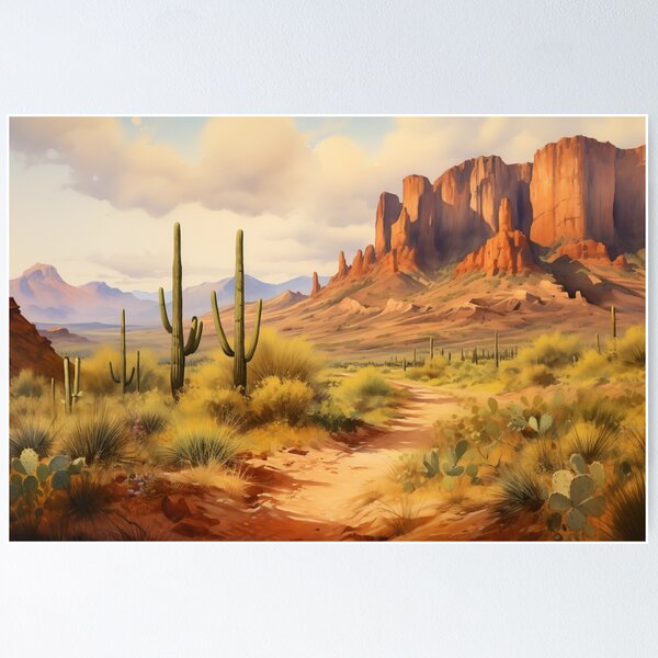 Item preview, Superstition Mountains, Arizona in Watercolors designed and sold by WatercolorWilds.