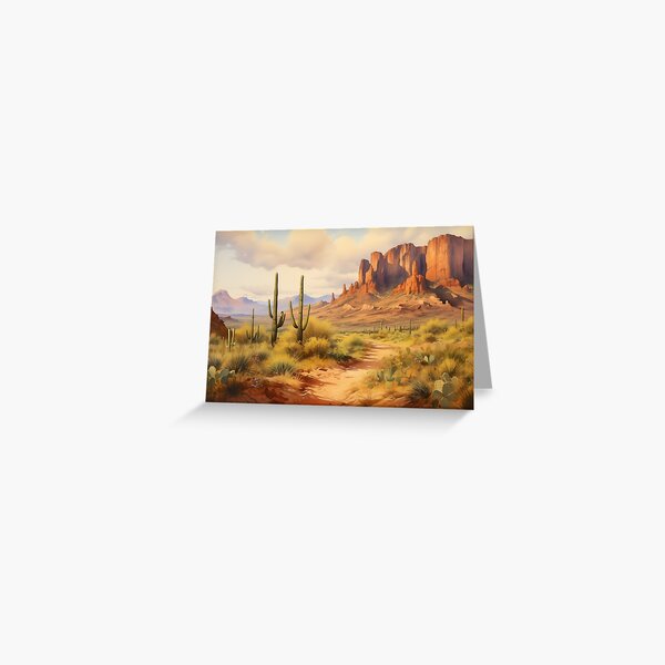 Item preview, Superstition Mountains, Arizona in Watercolors designed and sold by WatercolorWilds.