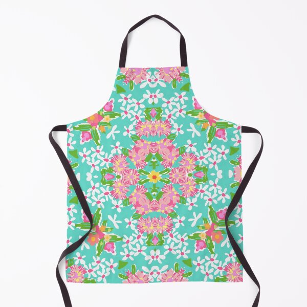 Item preview, Preppy white and pink daisies chevron on green turquoise designed and sold by SophieClimaArt.