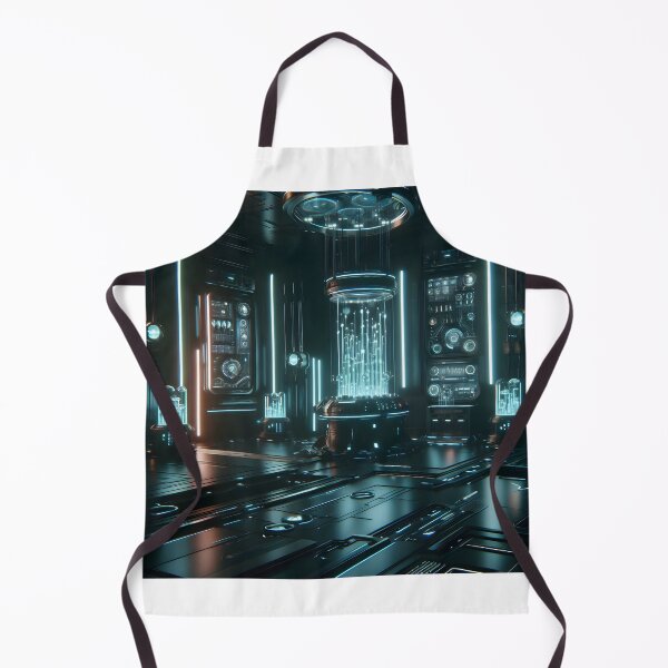 Item preview, Futuristic dark black science lab with lights designed and sold by cyberheadscifi.