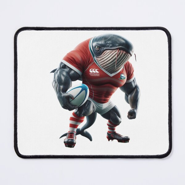 Item preview, Sperm whale rugby player designed and sold by SpendieSellers.