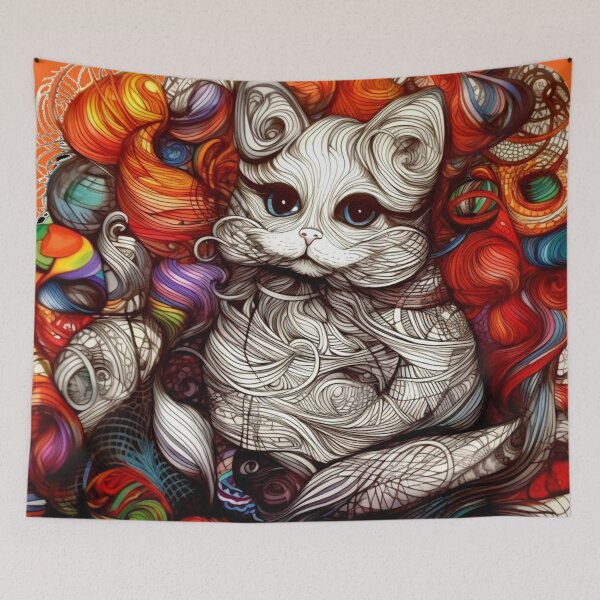 Item preview, Rainbow funny and cheerful kitten. designed and sold by Zofia Sosnecka.