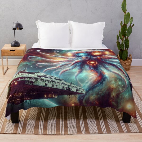 Item preview, Space Kraken battling Spaceship designed and sold by yodabi.