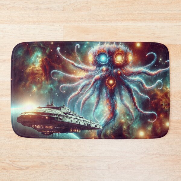 Item preview, Space Kraken battling Spaceship designed and sold by yodabi.