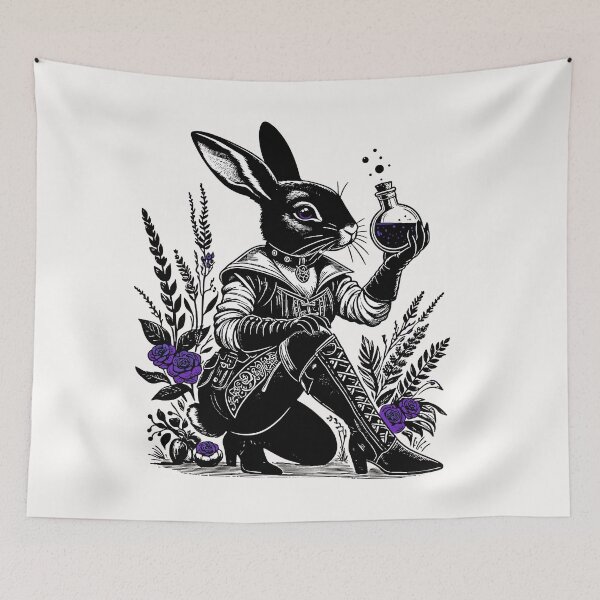 Item preview, A rabbit inspired by the character Yennefer of Vengerberg from The Witcher designed and sold by PsychoBunnyShop.