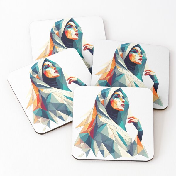 Item preview, Arab woman with a polygonal geometric image designed and sold by Noor_Creations.