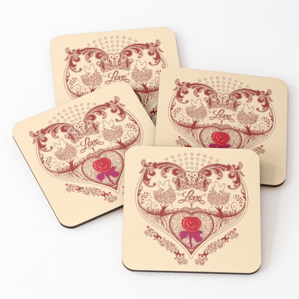 Item preview, LOVE HEART (Ornate) - Natural designed and sold by ifourdezign.