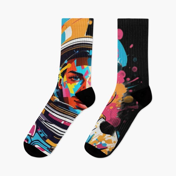Item preview, Galactic Odyssey: An Astronaut's Journey in Abstract Hues designed and sold by ArtComixHaven.