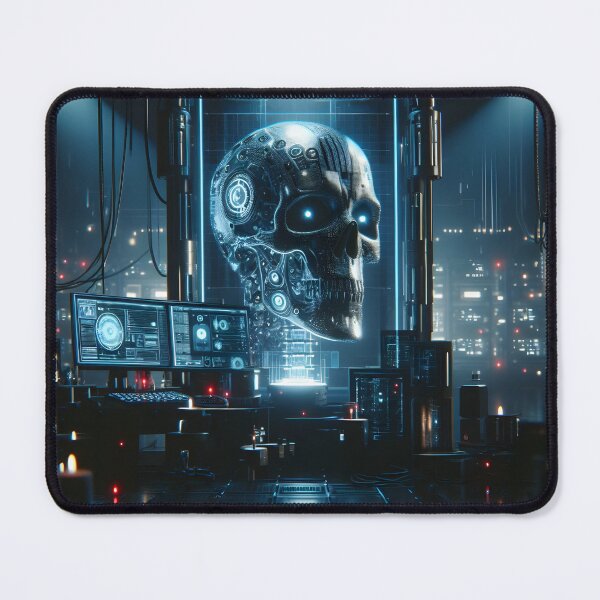 Item preview, Robot skull in dark future lab designed and sold by cyberheadscifi.