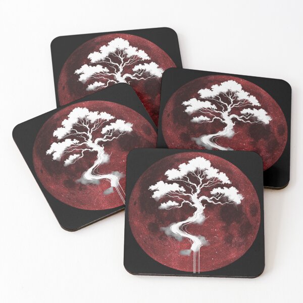 Item preview, Blood Moon Oak Tree - White Ink Art #300 designed and sold by HausKatz.