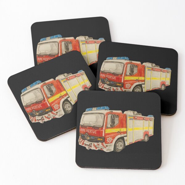 Item preview, Somerset HRT fire engine cut out design designed and sold by Truck drawing art.