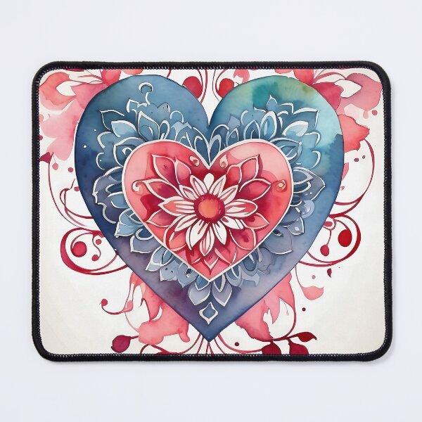 Item preview, Harmony Heart - Watercolor Vector with Mandala Accent designed and sold by DeevaValli.