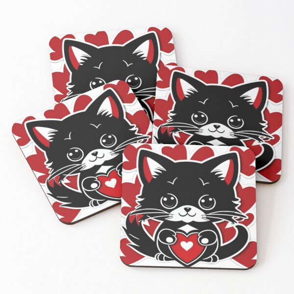 Item preview, Cute hearts and cat stickers designed and sold by Flowerslaps.
