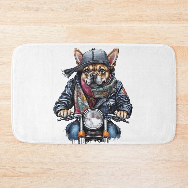 Item preview, dog wearing a jacket hat and a scarf on a motorcycle designed and sold by jnsmerchstore.