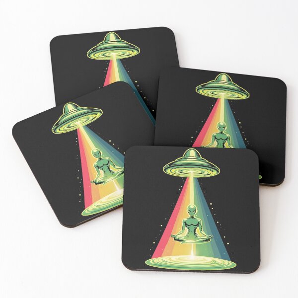 Item preview, Meditating Green Alien with Flying Saucer Style UFO designed and sold by Occult Designs.