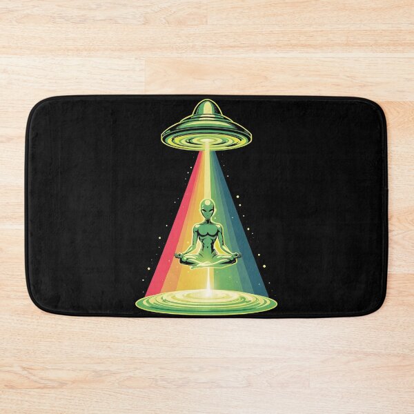 Item preview, Meditating Green Alien with Flying Saucer Style UFO designed and sold by Occult Designs.