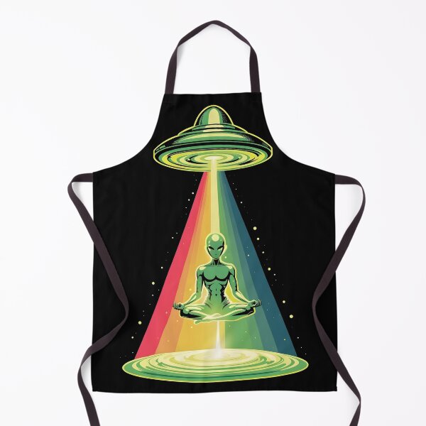 Item preview, Meditating Green Alien with Flying Saucer Style UFO designed and sold by Occult Designs.