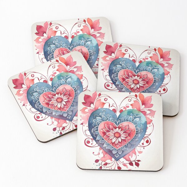 Item preview, Harmony Heart - Watercolor Vector with Mandala Accent designed and sold by DeevaValli.