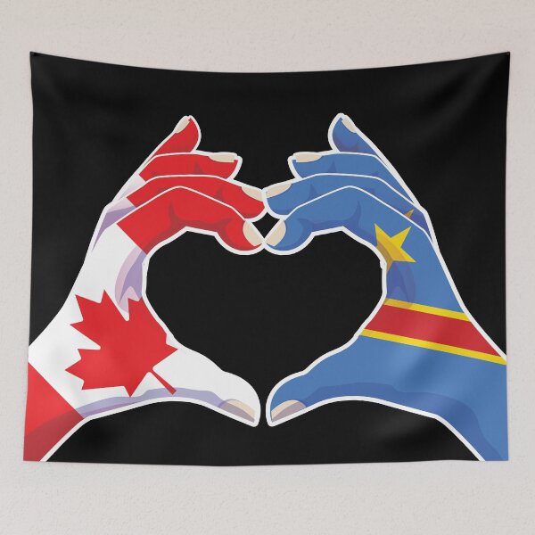 Item preview, Congo Congolese Canadian Canada Love Heart Peace designed and sold by FlagX.