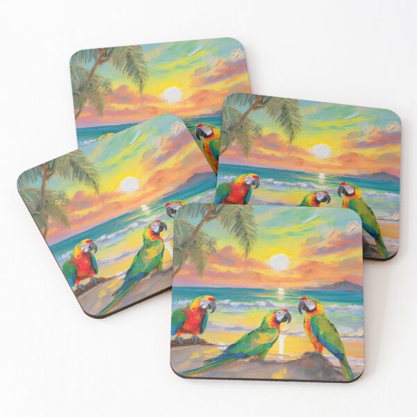Item preview, Exotic Parrots On A Tropical Beach designed and sold by LuminanceArt.