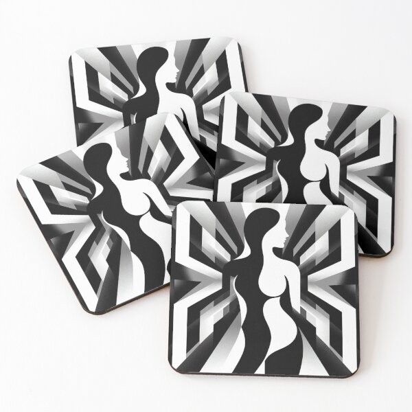 Item preview, Woman’s Silhouette Against Geometric Background designed and sold by Lyavalio.