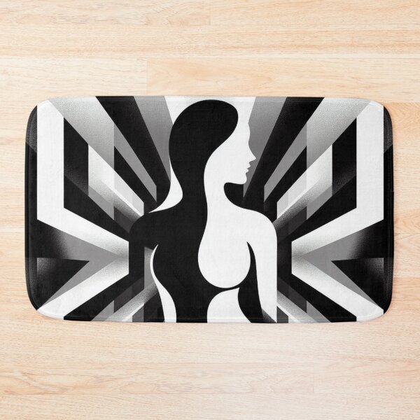 Item preview, Woman’s Silhouette Against Geometric Background designed and sold by Lyavalio.