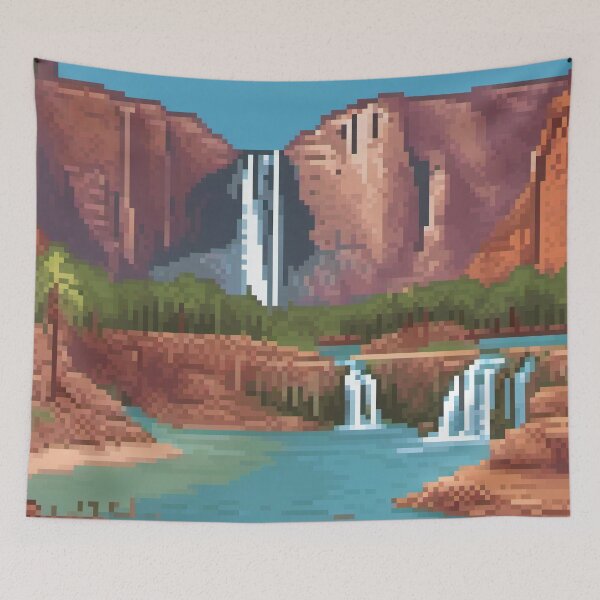 Item preview, Havasu Falls, Arizona - Pixel Art designed and sold by Pixelartshirt.