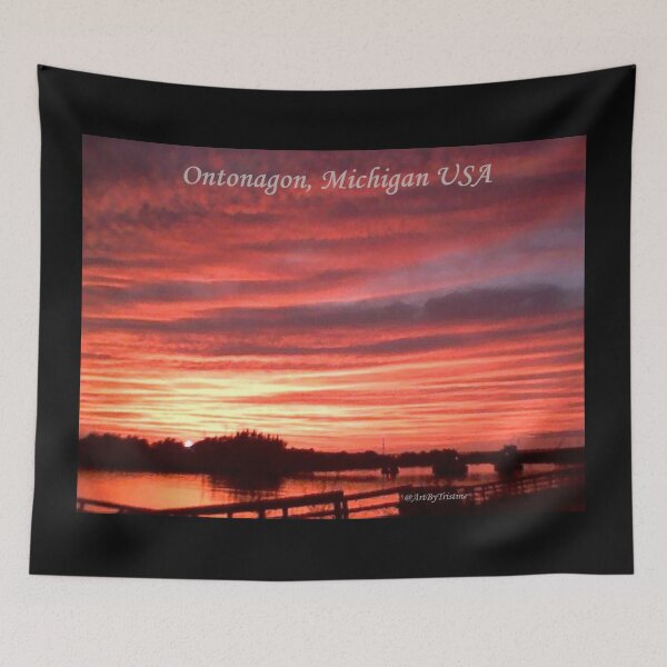 Item preview, Ontonagon, Michigan, USA, Sunset, Old Draw Bridge, Original, ArtByTristine designed and sold by ArtByTristine.