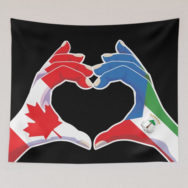 Item preview, Equatorial Guinea Equatoguinean Canada Canadian Love Heart Peace designed and sold by FlagX.