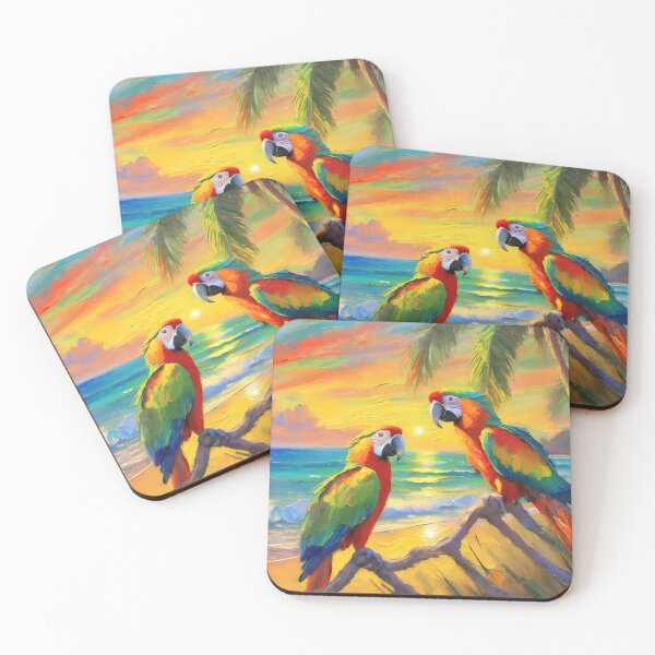 Item preview, Two Parrots On A Tropical Beach designed and sold by LuminanceArt.