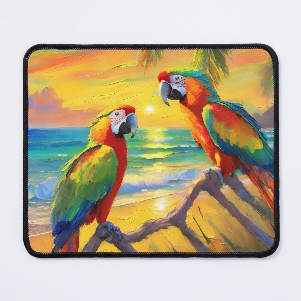 Item preview, Two Parrots On A Tropical Beach designed and sold by LuminanceArt.