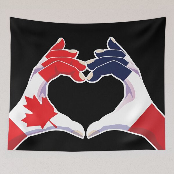 Item preview, France French Canadian Canada Love Heart Peace designed and sold by FlagX.