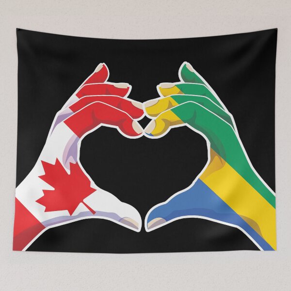 Item preview, Gabon Gabonese Canada Canadian Love Heart Peace designed and sold by FlagX.