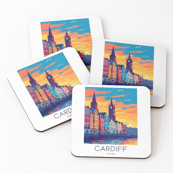 Item preview, A Pop Art Travel Print of Cardiff - Wales  designed and sold by StudioRedKoala.