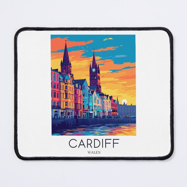 Item preview, A Pop Art Travel Print of Cardiff - Wales  designed and sold by StudioRedKoala.