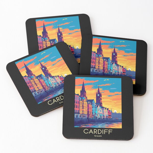 Item preview, A Pop Art Travel Print of Cardiff - Wales  designed and sold by StudioRedKoala.