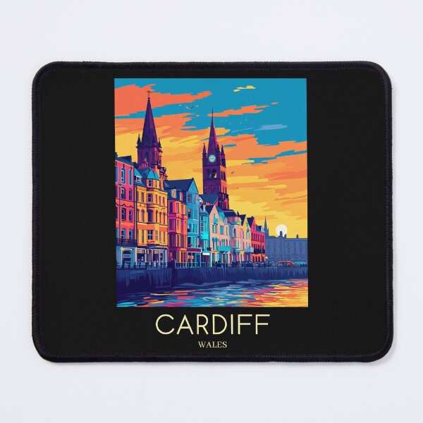 Item preview, A Pop Art Travel Print of Cardiff - Wales  designed and sold by StudioRedKoala.