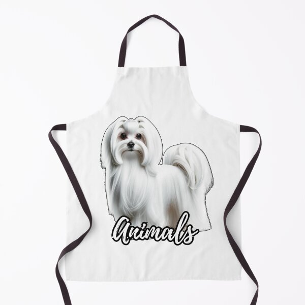 Item preview, White Long Hair Maltese Dog with Animals in Cursive designed and sold by kylmllr101684.