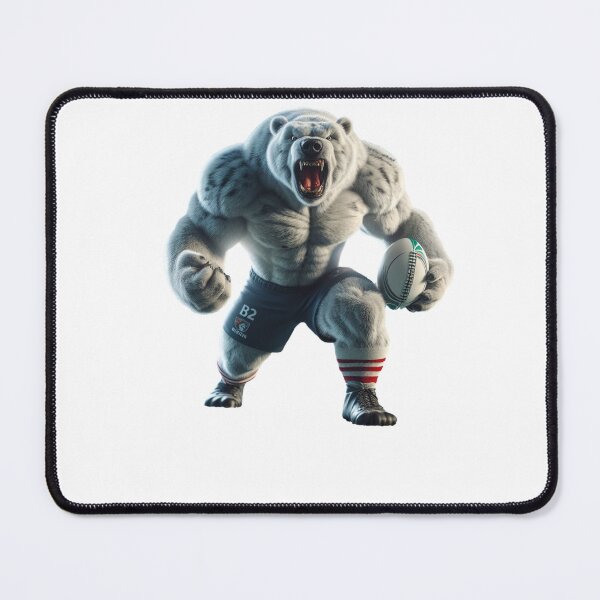 Item preview, Polar bear rugby player designed and sold by SpendieSellers.