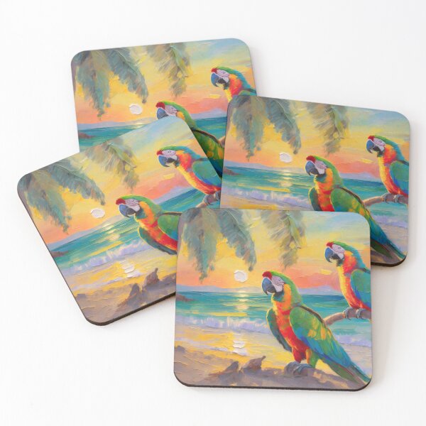 Item preview, Two Parrots In An Exotic Landscape designed and sold by LuminanceArt.