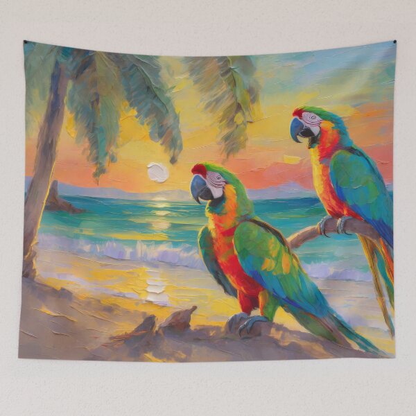 Item preview, Two Parrots In An Exotic Landscape designed and sold by LuminanceArt.