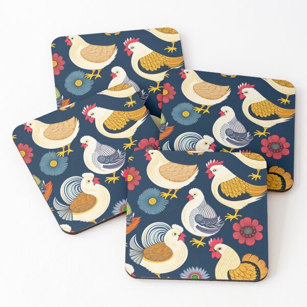 Item preview, Chickens and flowers  designed and sold by Roxburylane.