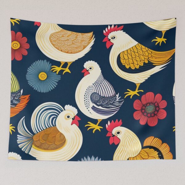 Item preview, Chickens and flowers  designed and sold by Roxburylane.