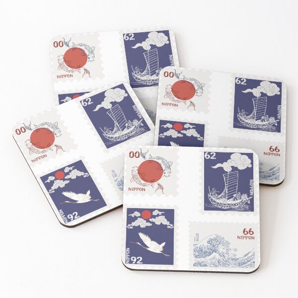 Item preview, Block Print Japanese Stamp Set designed and sold by koodoodles.