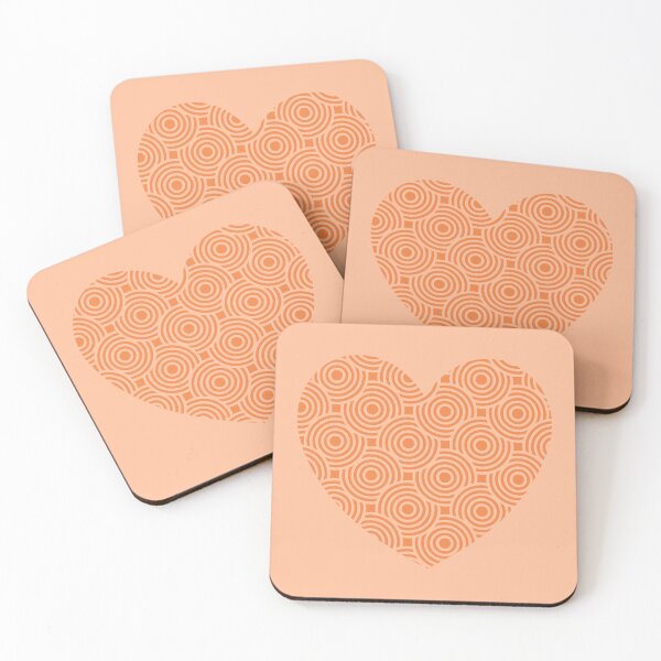 Item preview, Heart in concentric circles, peach color designed and sold by ElenaHrubes.