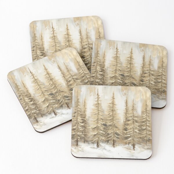Item preview, Golden Solitude - Winter Pine Forest designed and sold by MichelTimeArt.