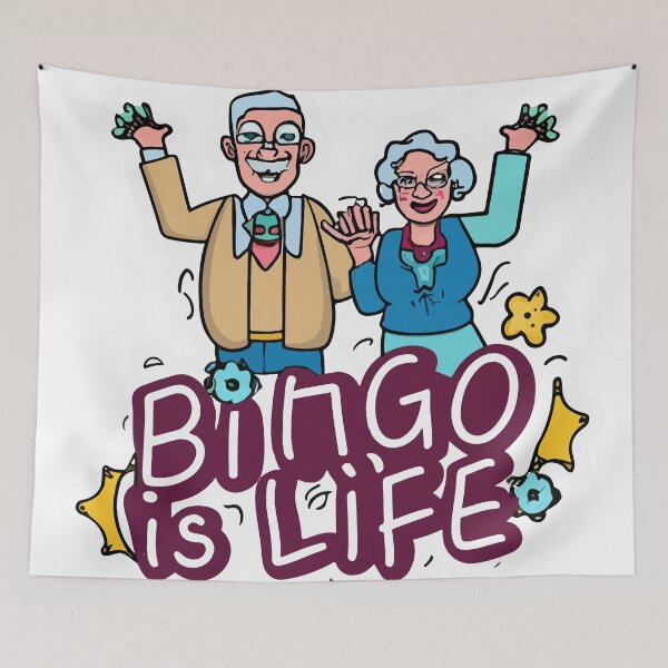 Item preview, Bingo is Life - Comic Book Style Elderly Couple Celebrating designed and sold by NiftyWrx.