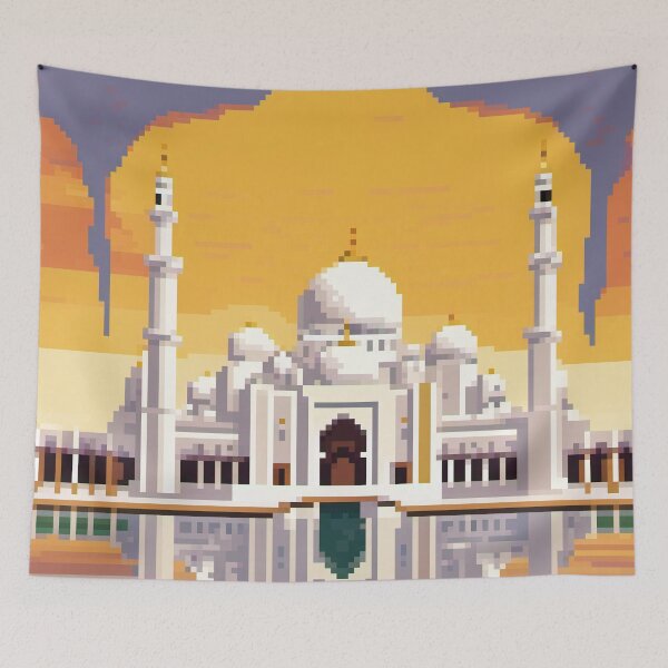 Item preview, Sheikh Zayed Grand Mosque, Abu Dhabi, UAE, Pixel Art designed and sold by Pixelartshirt.