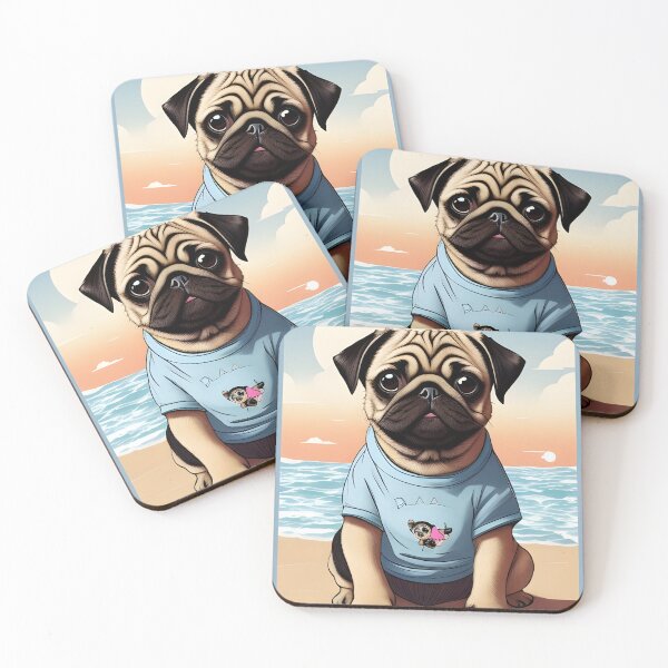 Item preview, A Day at the Beach with My Pug designed and sold by vogowa.